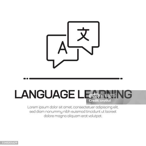 language learning vector line icon - simple thin line icon, premium quality design element - many languages stock illustrations