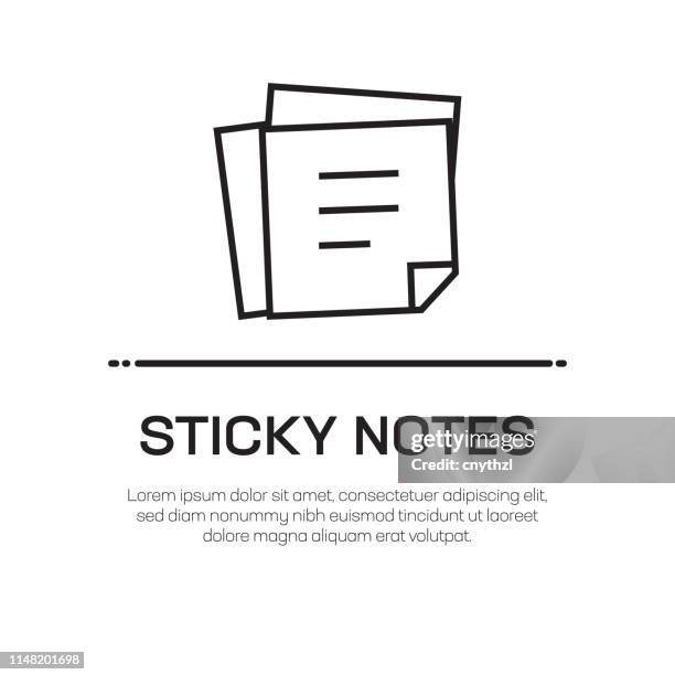 sticky notes vector line icon - simple thin line icon, premium quality design element - post it notes stock illustrations