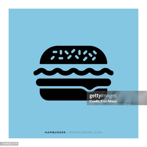 hamburger monochrome icon - bbq table stock illustrations