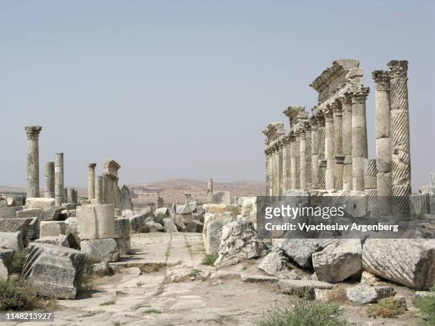ancient city of apamea, syria - hama syria ストックフォトと画像