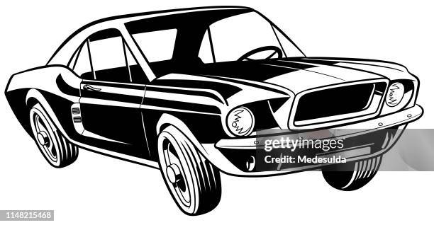 stockillustraties, clipart, cartoons en iconen met verzamelaars auto - klassieke auto