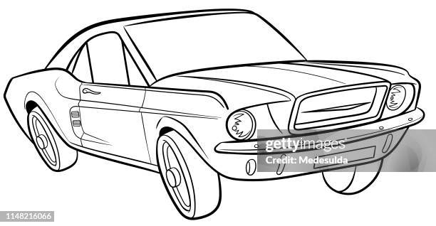 ilustrações, clipart, desenhos animados e ícones de carro clássico - carro de colecionador