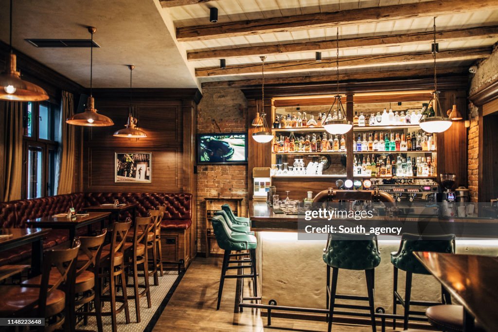 Interior of a pub