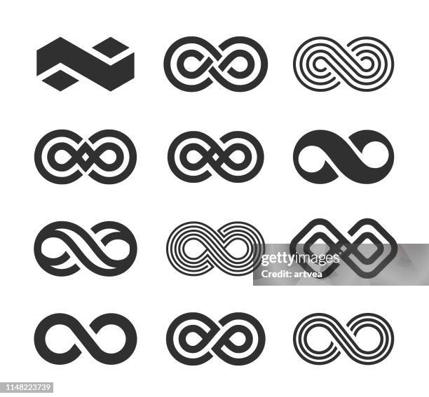 stockillustraties, clipart, cartoons en iconen met infinity symbool iconen set - oneindigheid