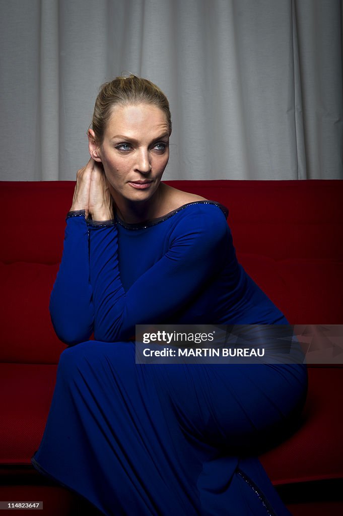 US actress Uma Thurman poses during a ph