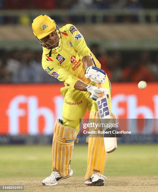 Dhoni of the Chennai Super Kings bats during the Indian Premier League IPL Qualifier Final match between the Delhi Capitals and the Chennai Super...