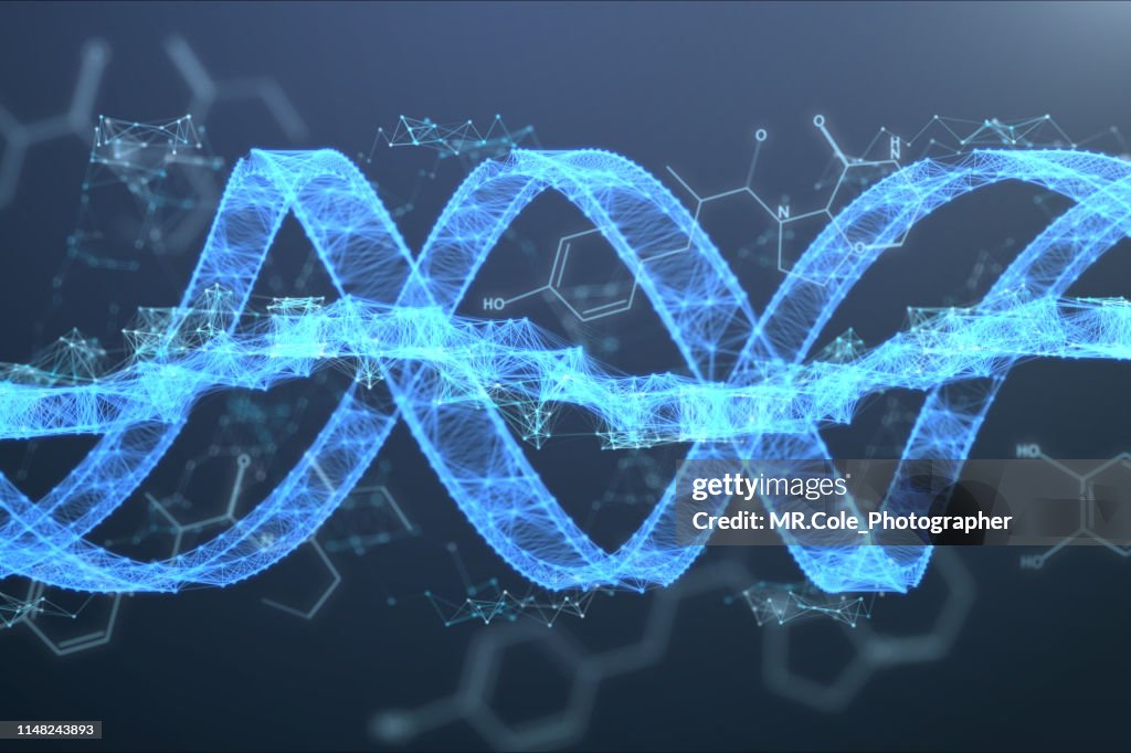 Illustration DNA Futuristic digital background,Abstract background for Science and technology