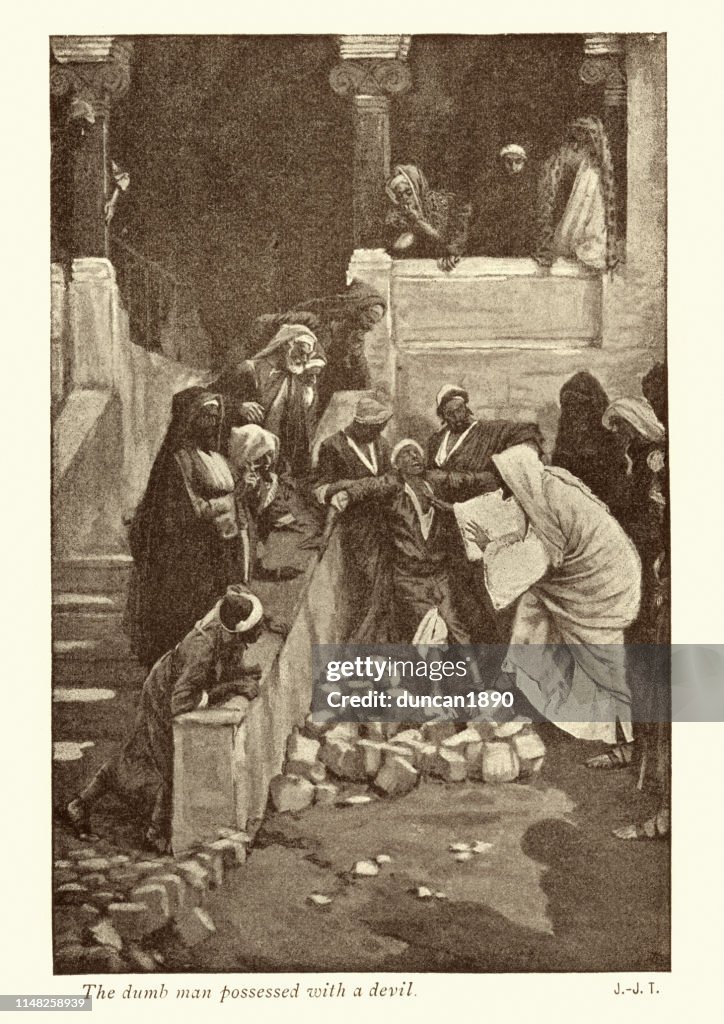 Jesus and dumb man possessed with a devil