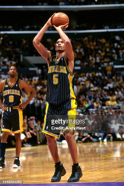 Jalen Rose of the Indiana Pacers shooting a free throw during the News  Photo - Getty Images