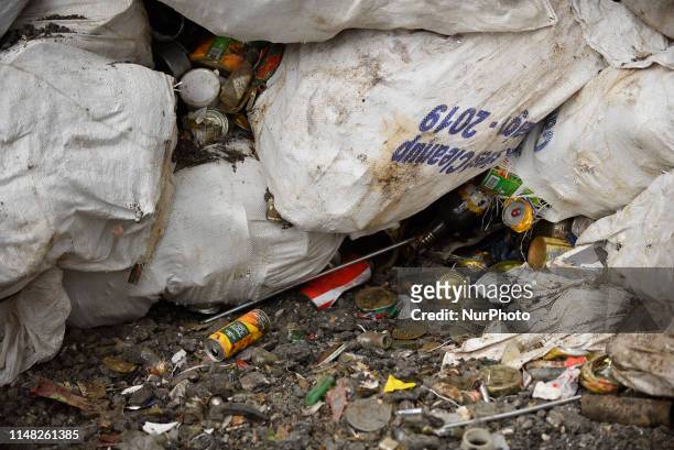Full sack of waste garbage's collected from Mount Everest and Base Camp in Kathmandu, Nepal on Wednesday, June 05, 2019. Clean-up Campaign 2019 on...
