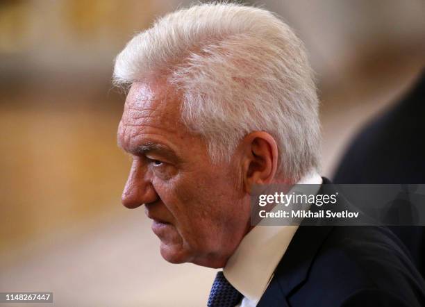 Russian businessman and billionaire Gennady Timchenko attends Russian-Chinese talks at the Grand Kremlin Palace on June 5, 2019 in Moscow, Russia....