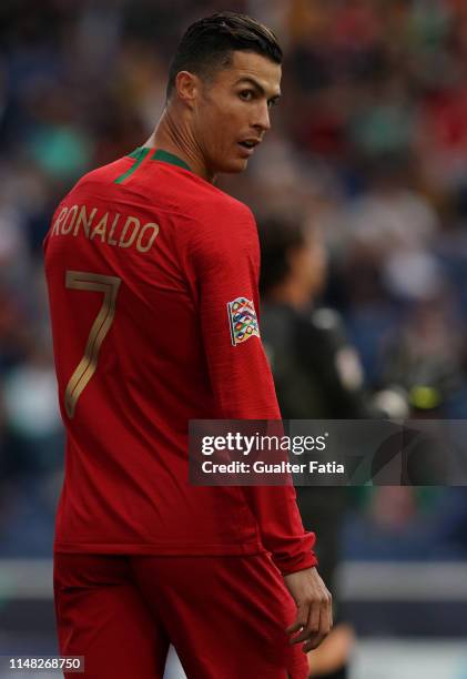 Cristiano Ronaldo of Portugal and Juventus during the UEFA Nations League Semi-Final match between Portugal and Switzerland at Estadio do Dragao on...