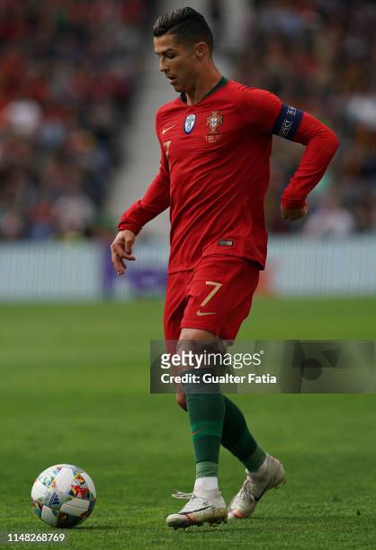 Cristiano Ronaldo of Portugal and Juventus in action during the UEFA Nations League Semi-Final match between Portugal and Switzerland at Estadio do...