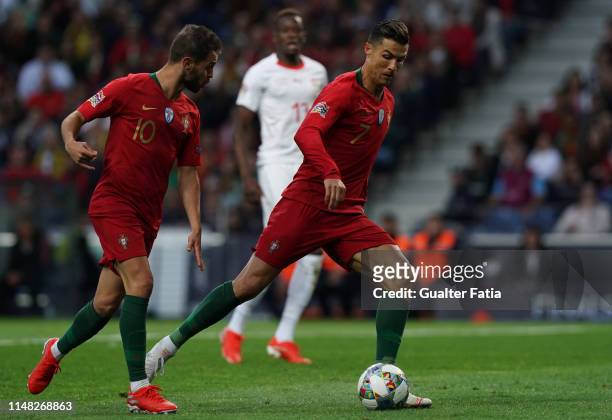 Cristiano Ronaldo of Portugal and Juventus in action during the UEFA Nations League Semi-Final match between Portugal and Switzerland at Estadio do...