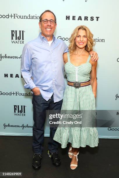 Jerry Seinfeld and Jessica Seinfeld attend Good+Foundation 2019 Bash presented by Hearst and Johnson & Johnson with FIJI Water at Victorian Gardens...