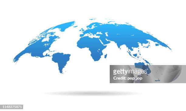全球曲線世界地圖-地球行星向量插圖 - 大型科技公司 幅插畫檔、美工圖案、卡通及圖標