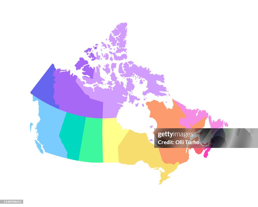 Canadian Multi Layout Vector Isolated Illustration Of Simplified Administrative Map Of Canada ...