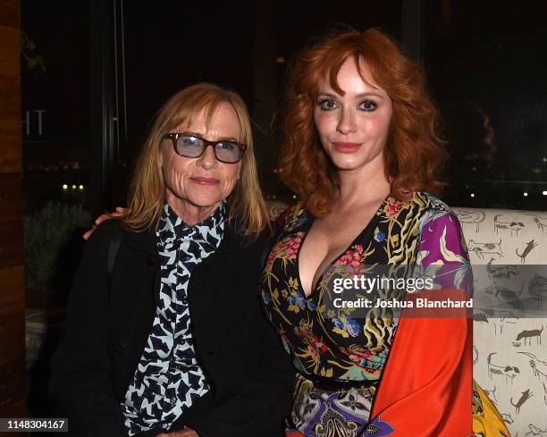 Amy Madigan and Christina Hendricks attend the Los Angeles Premiere of "American Woman" on June 5, 2019 in Los Angeles, California.