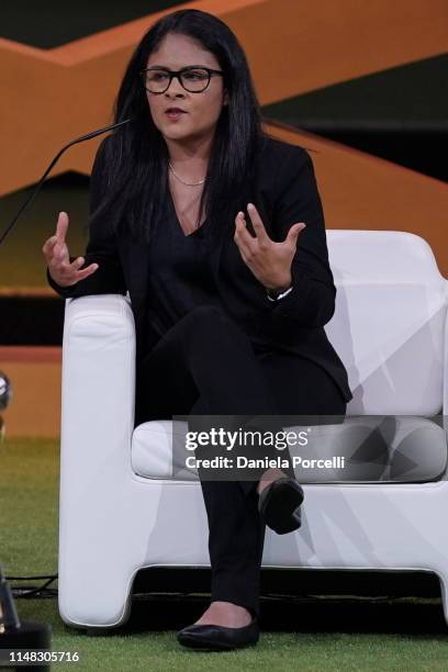 Mónica Vergara Rubio, Head Coach of the Mexican U-20 National Team, discuss the topic during the FIFA Women's Football Convention at the Paris Expo...