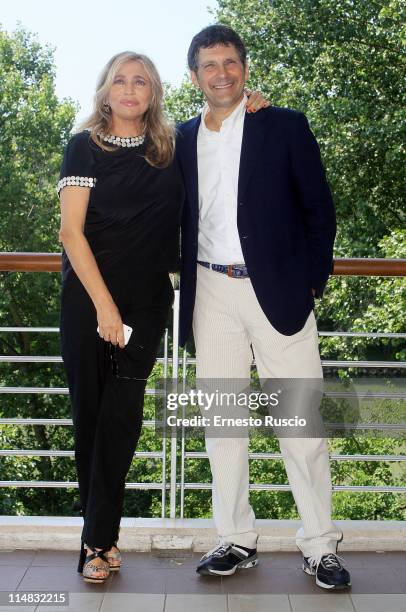 Mara Venier and Fabrizio Frizzi attend the "La Partita del Cuore 2011" press Conference at Circolo Sportivo RAI on May 27, 2011 in Rome, Italy.