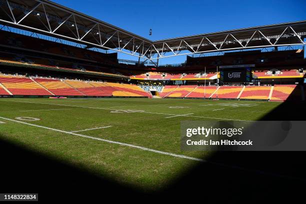 General view of the field of play is seen before the start of the round nine NRL match between the Canterbury Bulldogs and the Newcastle Knights at...