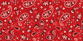 Seamless pattern based on ornament paisley Bandana Print. Vector ornament paisley Bandana Print. Silk neck scarf or kerchief square pattern design style, best motive for print on fabric or papper