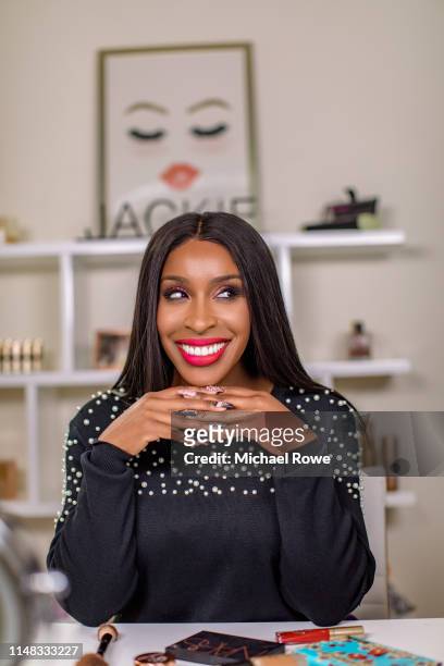 Beauty influencer Jackie Aina is photographed for Buzzfeed on November 18, 2018 at home in Los Angeles, California.