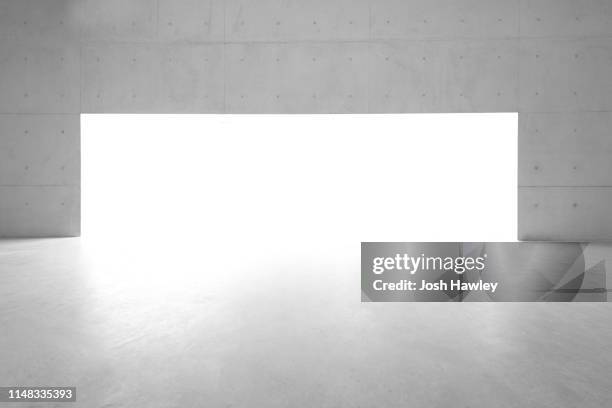 futuristic empty room, 3d rendering - shiny white stock pictures, royalty-free photos & images