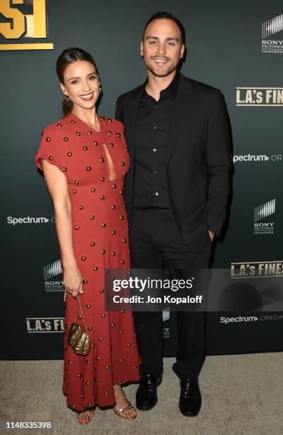 Jessica Alba and brother Joshua Alba attend the Premiere Of Spectrum's Originals "L.A.'s Finest" on May 10, 2019 in West Hollywood, California.