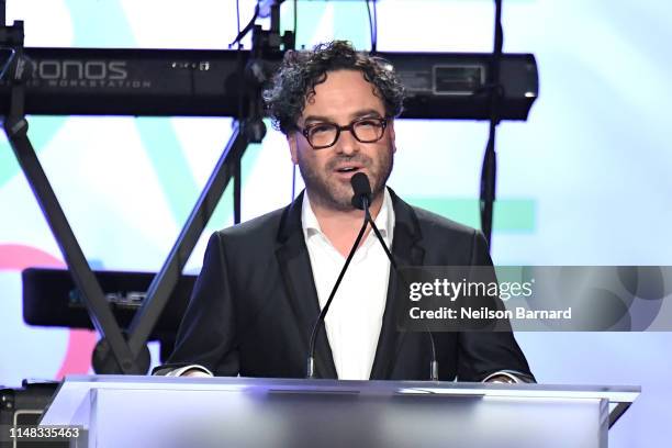 Johnny Galecki speaks onstage during the 26th annual Race to Erase MS on May 10, 2019 in Beverly Hills, California.