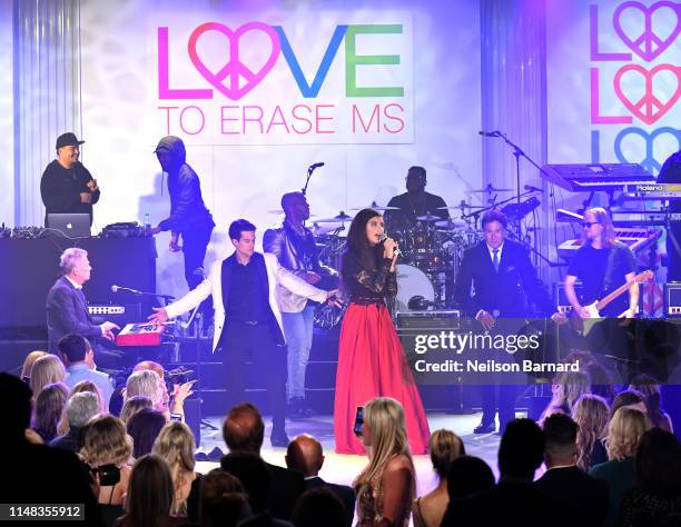 Performers including Fernando Allende, Adán Allende, and Angelina Jordan onstage during the 26th annual Race to Erase MS on May 10, 2019 in Beverly...