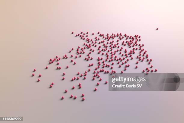 pink balls forming an arrow - guidance stock pictures, royalty-free photos & images