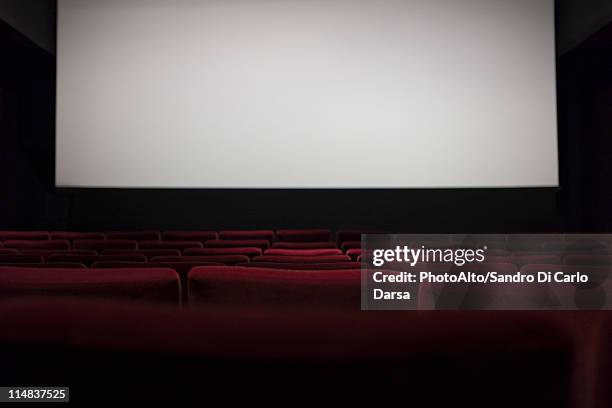 empty movie theater - cinema screen fotografías e imágenes de stock