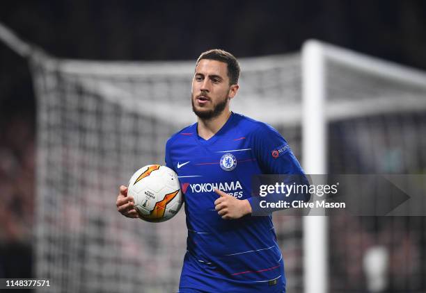 Eden Hazard of Chelsea in action during the UEFA Europa League Semi Final Second Leg match between Chelsea and Eintracht Frankfurt at Stamford Bridge...