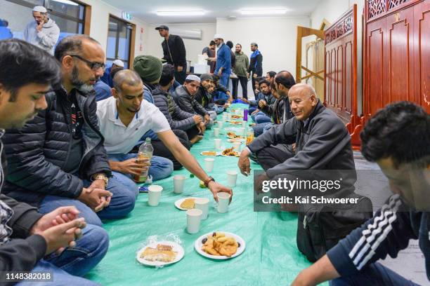 General view during the iftar, the evening meal, at Al Noor Mosque on May 11, 2019 in Christchurch, New Zealand. Muslims around the world are...