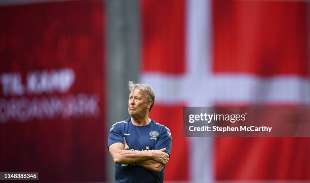 Copenhagen , Denmark - 6 June 2019; Denmark manager Åge Hareide during a training session at Telia Parken in Copenhagen, Denmark.