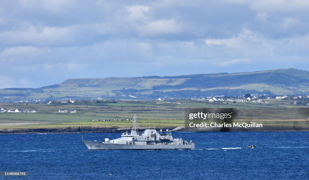 Donald Trump Doonbeg Irish security forces patrol outside Doonbeg as they await the return ...