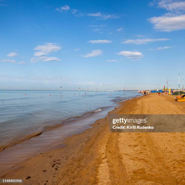 adriatic seashore on an early morning - bibione stock pictures, royalty-free photos & images