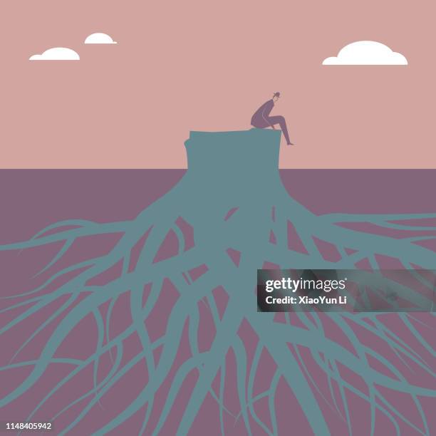 environmental damage - tree root stock illustrations