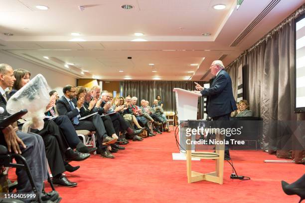 Mike Gapes MP speaking at Change UK, The Independent Group's West Midlands election rally on May 10, 2019 in Birmingham, United Kingdom.