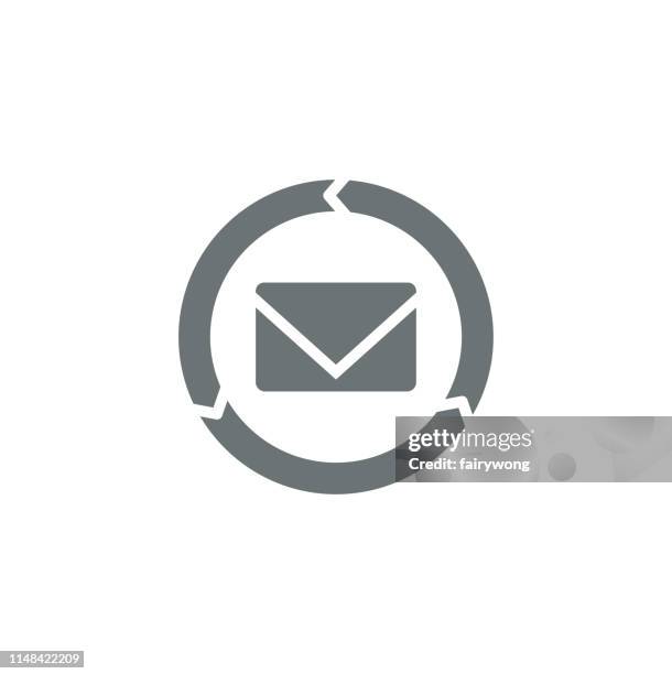 mail icon - blurred background office stock illustrations