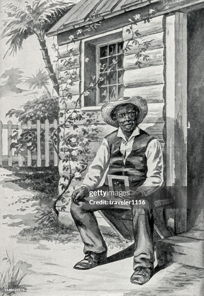 Image from 1897 showing the character Uncle Tom from the book by Harriet Beecher Stowe.