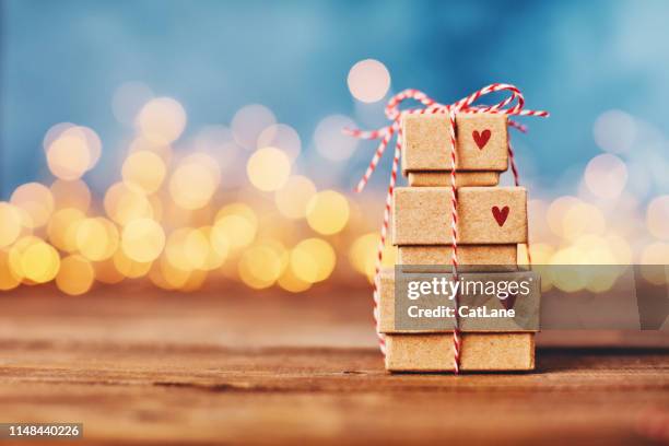 valentine's day background with gift stack - christmas gift boxes stock pictures, royalty-free photos & images