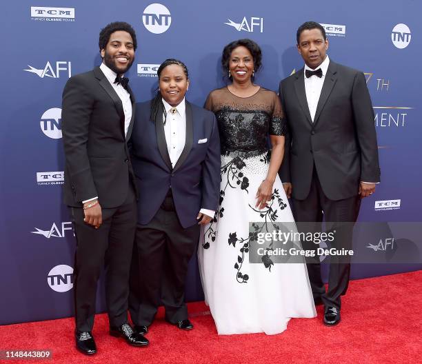 Malcolm Washington, Katia Washington, Pauletta Washington, and Denzel Washington attend the American Film Institute's 47th Life Achievement Award...