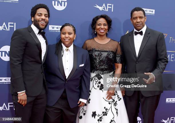 Malcolm Washington, Katia Washington, Pauletta Washington, and Denzel Washington attend the American Film Institute's 47th Life Achievement Award...