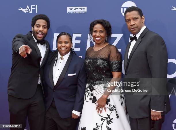 Malcolm Washington, Katia Washington, Pauletta Washington, and Denzel Washington attend the American Film Institute's 47th Life Achievement Award...