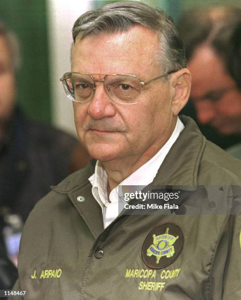 Maricopa County Sheriff Joe Arpaio at his tent city jail complex in Phoenix December 23, 1998. Arpaio, renowned as America's toughest Sheriff, has...