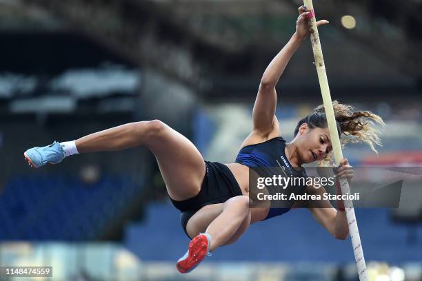 Angelica Bengtsson of Sweden competes in the women's pole vault at the IAAF Diamond League Golden Gala . Angelica Bengtsson ranked first.