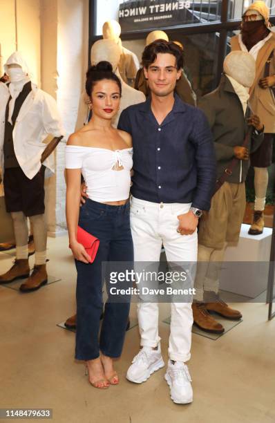 Nina Hosseinzadeh and Jack Brett Anderson attend The Best Of British party to celebrate men's style during London Fashion Week Men's June 2019 at...
