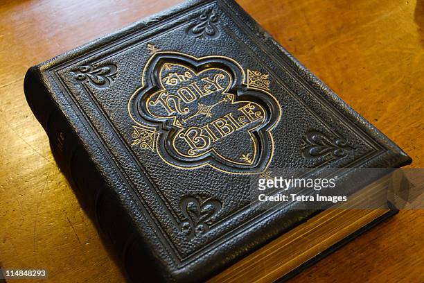 united kingdom, bristol, close up of antique bible - book close up stock-fotos und bilder